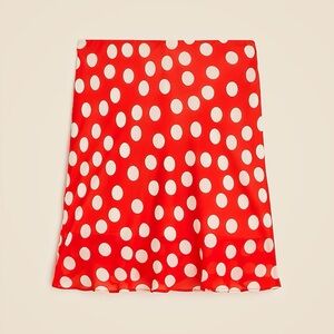 Jcrew New Gwen layered slip skirt in polka-dot chiffon